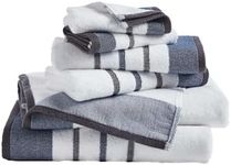 Great Bay Home Decorative Bath Towel Set - Combed Cotton 6 Piece Towel Set - 2 Bath Towels, 2 Hand Towels, 2 Washcloths - Luxurious, Ultra-Soft, Durable Towels for Bathroom Decor (Blue/December Sky)