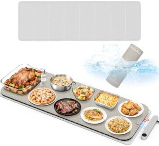 Homelove Warming Mat for Food - Electric Warming Tray with 7-Level Temperature and 6-Level Hours Setting, Full Surface Heating, Waterproof Dishwasher-Friendly Food Warmer for Parties, Kitchen (Khaki)