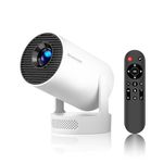 Mini Projector with WiFi6 and Bluetooth5.4, Android 14 Portable Smart Projector 4K Support, 5w Soundbase Speaker, 200ANSI & Auto Keystone, 180° Rotatable, Projecteur for Home Bedroom Movie HY300Pro+