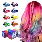 Pinkiou 8 Pcs Hair Chalk Set, Portable Temporary Bright Hair 8 Color Dye for Women Gifts Washable Hair Chalk for Halloween,Christmas,Makeup,Birthday Party or DIY