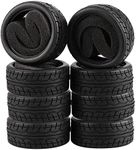 Shaluoman 8pcs 1/10 on Road Soft Tires Tyres Fit for RC 1:10 Touring On Road Car Wheels Rim Black