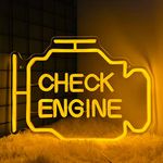 Check Engine Light Neon Signs for Wall Decor, LED Garage Neon Signs Wall Art Gifts for Dad, USB Powered for Man Cave Auto Repair Shop Workshop Party Birthday Gift(15.7x11.8in)