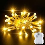 Dalugo Battery Fairy Lights, 3M 30 LED Warm White String Lights with 6h Timer, IP65 Waterproof Battery Powered Fairy Lights for Indoor Outdoor Christmas Decorations