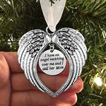 Christmas Memorial Ornaments Angel Wings, I Have a Angel Watching Over Me I Call Her Mom in Memory of Loved One in Heaven Loss of a Mother Christmas Tree Hanging Pendant Sympathy Gifts