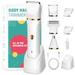 Lady Shavers for Women,Bikini Trimmer Women 3-in-1 Wet and Dry,Pubic Hair Trimmer for Women IPX7 Waterproof,Rechargeable Nose Hair Trimmer,Advanced Pain-Free Electric Razor for Body Legs Underarm