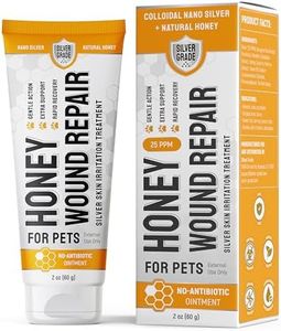 Honey Silver Wound Care for Pet no Antibiotic Wound Ointment for Dogs - Hot Spot Treatment for Dogs & Horses – Cat & Dog Wound Care for Cuts, Rashes, Irritation Honey Wound Repair Gel with Silver 2 Oz