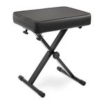 PYLE Adjustable Keyboard/Piano Bench, Padded X Style Bench, Foldable Collapsible Musician Stool with Non-Slip Rubber Feet, 3 Height Positions- for Musicians, Players & Performers-Adults, Teens, Kids