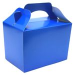 Lotus 10 x Children/Kids Plain Coloured Party Boxes Carry Food Meal Fun Picnic Birthday Wedding Favour/Baby Shower Party Halloween Trick or Treat Box Loot Bag (Royal Blue)