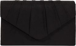 BBjinronjy Clutch Purses for Women Evening Clutch Bag Women's Evening Bag with Detachable Chain for Wedding Prom Faux Suede (Black)