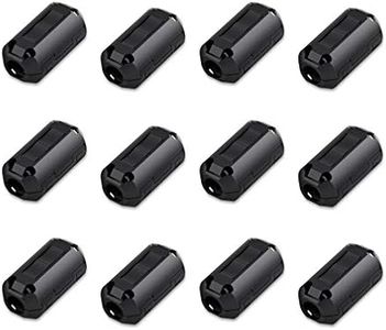 Viaky 12 Pack RFI EMI Noise Filter Suppressor Cable Clip, Clip-on Ferrite Ring Core for 5mm Dia Cable(Black) (5mm)