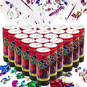 20 PCS Party Confetti Poppers Cannons for Wedding Birthday Graduation Baby Shower Anniversary Christmas New Year's Party Celebrations Supplies and Favors