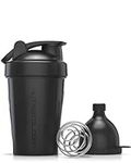 Protein Shaker Bottle with Wire Whisk Blender Ball + Powder Funnel - For Protein Shakes and Pre-Workout - Mess-free and Leak-Proof Shaker Cup for Protein Shakes - 400 ML