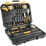 DEKOPRO 128 Pieces Tool Set-General Household Hand Tool Kit, Auto Repair Tool Set, with Plastic Toolbox Storage Case (128PCS)…