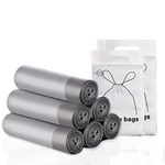 Bilieasy 5 Rolls 45x50 cm 75 PCS Bin Bags 10L-15L Bin Liners, Drawstring Trash Bags Large Strong Unscented Universal Garbage Bags Rubbish Bin Bags For Kitchen