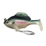 USA Bass Tackle - Hand Poured Underspin Gill - Weedless Gilly Paddletail Sleeper Swimbait with Bass-Tech Soft Plastic & Owner Mega Jig Hook Largemouth Smallmouth Spotted Bass (3/4, US Gizzard)
