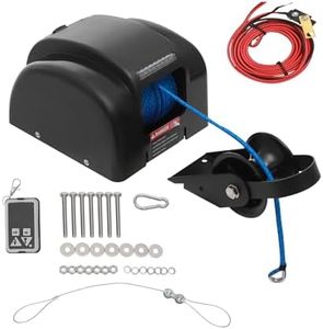 CUBELLIN 45LBS Boat Electric Anchor Winch Boat Anchor Winch with Remote Control & 100ft Anchor Rope 12V Anchor Windlass Kit for 24ft Boat