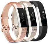 Vancle 3 Pack Compatible for Fitbit Alta HR Wristband and Fitbit Alta Bracelet, Adjustable Sport Strap for Fitbit Alta HR/Fitbit Alta (Rose Gold/Gold/Black, S)