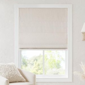 Madison Park Roman Shade, Blackout Blinds Thermal Insulated, 34x64 Linen