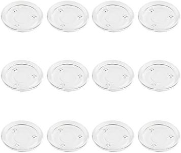 Juvale Pillar Candle Holder Plates - 12-Pack 4-inch Basic Round Glass Pillar Candle Holders Wedding, Spa, Home, Party Decoration, Clear, 4 inches in Diameter