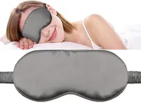 Fusion5 Silk Eye Mask with Elastic Band - 100% Pure Mulberry Sleep Mask - 25 Momme, Anti-Aging, Hypoallergenic, Blocks Light - Soft & Smooth Night Eye Cover for Sleeping & Travel with Box