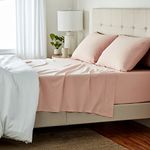 Amazon Basics Cotton Jersey Bed Sheet Set - Queen, Blush