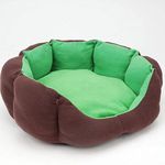 PetLux Fleece Pet Smile Super Soft Reversible Bed For Indoor Cats, Dog Bed For Puppy And Kitty Round Bed, Sofa Basket For A Dog & Cat | Round Cat & Pat Comfortable Bed (small, Green)