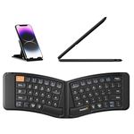 ProtoArc Ergonomic Foldable Keyboard, XK03 Split Folding Bluetooth Keyboard, Ultra Slim Travel Keyboard, Portable Bluetooth Keyboard for iPad, iPhone, Tablet, Laptop, PC - Black