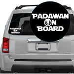 Baby PADAWAN On Board Star Wars Decal Sticker for Car Window, Laptop and More. # 307 (4" x 8.4", White)