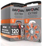 120 Rayovac Extra Size 13 Hearing Aid Batteries. - 15 Blisters of 8 Batteries