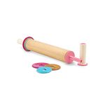 Bakelicious Adjustable Rolling Pin, Wood and Nylon Rolling Pin with Thickness Rings, 3.5 x 3.5 x 21.75 inches