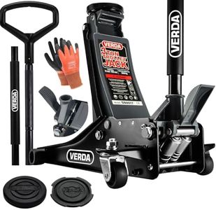 Wagenheber 3T, 75-505 mm + 2X Gummiauflage + Montagehandschuhe D-Griff Extra Flacher Rangierwagenheber mit Doppelkolben Doppelpumpsystem und Fußschnellhub Fußpedal Auto Heber Unterstellbock