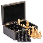 Husaria Staunton Tournament No. 5 Chessmen with 2 Extra Queens and Wooden Box, 92-Millimeter Kings