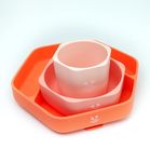 StarKiddo® Complete Baby Feeding Set | Silicone Suction Plate and Bowl Set for Kids & Toddlers | Microwave & Dishwasher Safe| Food Grade| BPA Free | Baby Dinnerware Set (3pcs) (Orange)