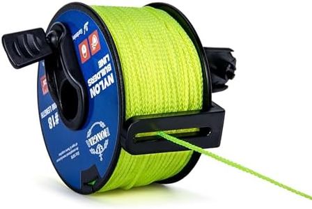 HONGDA Professional Mason Line - #18 Braided Nylon String (328FT) Folding Reloadable Reel for Precision Masonry, Concrete Work & Gardening | High-Vis Fluorescent Yellow