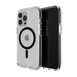 ZAGG Gear4 Santa Cruz Snap D30 Protective Case for iPhone 13 Pro, Slim, Shockproof, Wireless Charging, MagSafe, (Clear/Black)