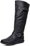 DREAM PAIRS Women's Wide Calf Knee High Boots, Fashion Faux Fur-Lined Winter Boots,Size 12,BLACK,TRACE-W