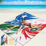 WIWIGO Beach Blanket Waterproof Sandproof Beach Mat 79" X 83" /10'x9'for 2-8 Adults Quick Drying Outdoor Picnic Mat Beach Accessories for Travel, Camping, Hiking