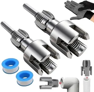 2PCS Integrated Internal & External Pipe Threading Tool, Dual-Function PVC Pipe Thread Cutting Tool with 1/2'' & 3/4'' Dies, Electric Drill Compatible Pipe Threader Kit for Home Repairs