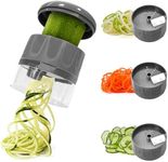 SUREWIN Vegetable Spiralizer 3 in 1 Spiralizer for Veggie Noodles Adjustable Zucchini Noodle Maker Vegetable Chopper for Cucumber, Zucchini, Carrot- Dark Grey