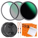 K&F Concept 72mm CPL MCUV ND1000 Lens Filter 2 Lens Caps Kits Waterproof Polarizing + UV Protection + Fixed Neutral Density Camera Lens Filter with 24 Layer Coatings