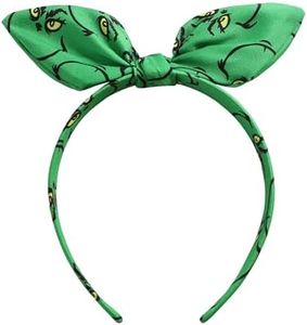 Furutonhe Christmas Knotted Bow Headband for Women Monster Costume Headwear Dress up Trip Hair Accessories Green