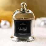 NIKSA HOMES Bell Jar Scented Candle | Glass Dome | for Home, Bedroom, Love Valentine Gift for Girlfriend, Wife Her, Him Luxury Aroma | 80 Hrs | Soy Wax (Silent Night)