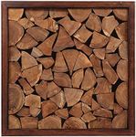 CONSDAN Wood Wall Decor | USA Grown Hardwood, Rustic Wooden Wall Art, Home Decorations for Living Room and Bedroom Aesthetic, Framed and Ready to Hang, End-Grain, 18" x 18"