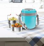 MILTON Electron Stainless Steel Tiffin Box Set, 360ml/158mm, Set of 3, Blue