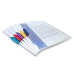 Rapesco 0786 Pivot Clip File, A4, Transparent with Coloured Clips, Pack of 5