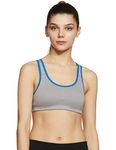 Amante Low Impact Cotton Non-Padded Wirefree Racerback Sports Bra Gull-Blue Medium