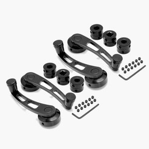 Astra Depot 4X Black Billet Car Pickup Truck Manual Door Crank Handle Window Winders Set 10mm Round Square with 16 splines