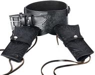 Hulara Full Grain DD Harness Buff Leather Western Gun Holster for Men Heritage Rough Rider 357 Magnum Holster Cowboy Gun Belt and Holster .38/.357 Cal Revolver Holster