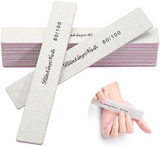 10Pcs Nail File 80/100 Grit Professional Nail Files and Buffers for Natural Nails, Double Sides Washable Block Disposable Nail Files for Nail Art DIY or Nail Manicure Salon