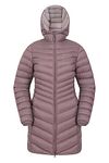 Mountain Warehouse Florence Womens Winter Long Padded Jacket - Water Resistant Rain Coat, Lightweight Ladies Jacket, Warm, 30C Heat Rating - for Outdoors, Walking Taupe 10